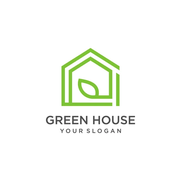 Zielony Dom Projekt Logo Nowoczesna Koncepcja — Wektor stockowy