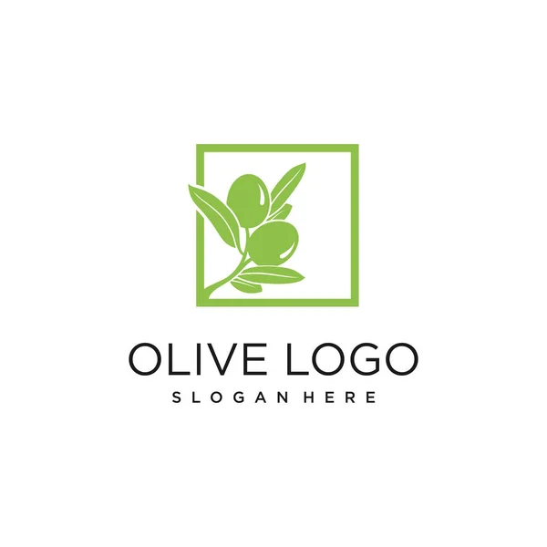 Idea Diseño Logotipo Oliva Con Concepto Estilo Único — Archivo Imágenes Vectoriales
