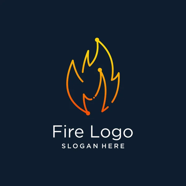 Ιδέα Σχεδιασμού Λογότυπου Τεχνολογίας Φωτιάς Μοντέρνα Δημιουργική Ιδέα — Διανυσματικό Αρχείο