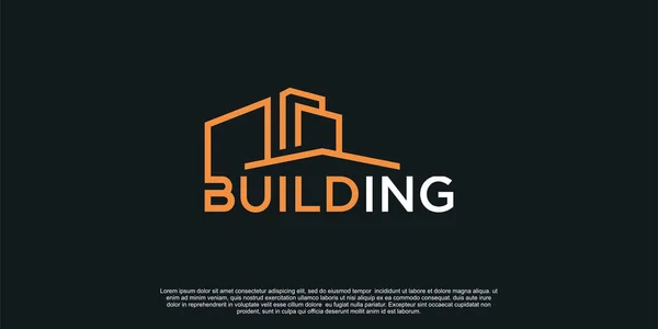 Gebäude Logo Design Idee Mit Einzigartigem Stil — Stockvektor
