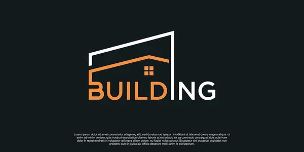 Bygning Logo Desing Ide Med Unik Stil – Stock-vektor