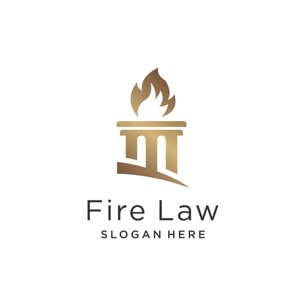 Progettazione Del Logo Legge Antincendio Con Idea Creativa Moderna — Vettoriale Stock