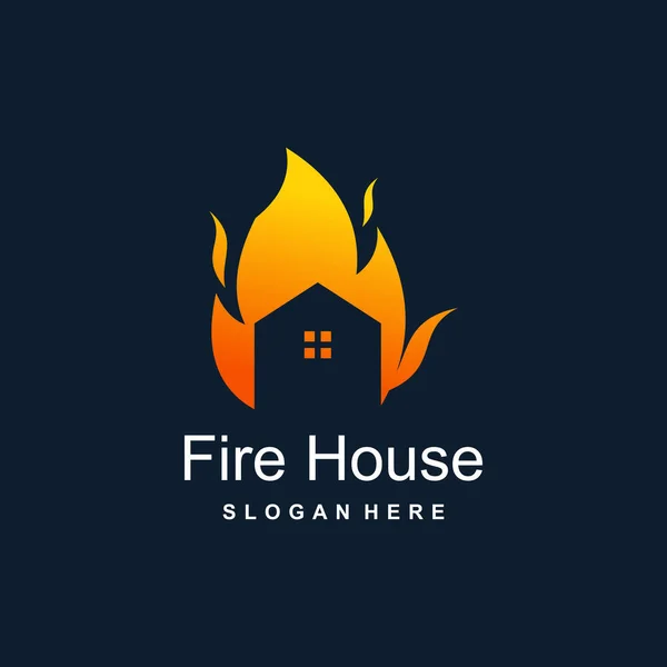Ідея Дизайну Логотипу Пожежного Будинку Сучасною Творчою Ідеєю — стоковий вектор