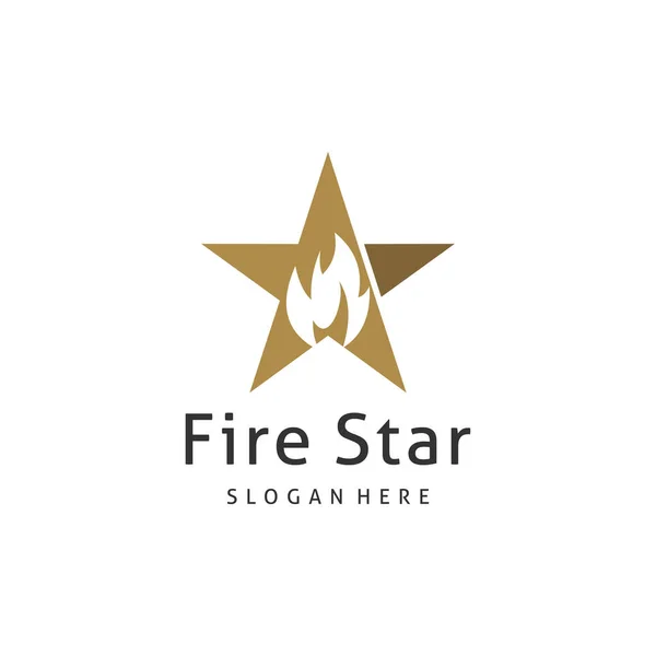 Fire Star Logo Design Idea Con Moderna Idea Creativa — Vettoriale Stock