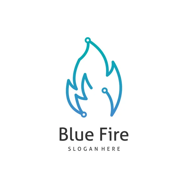 Fire Tech Logo Design Idea Con Moderna Idea Creativa — Vettoriale Stock