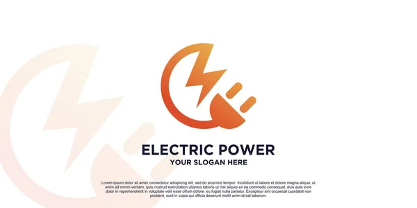 Elektrik logosu tasarımı basit Premium Vektörü