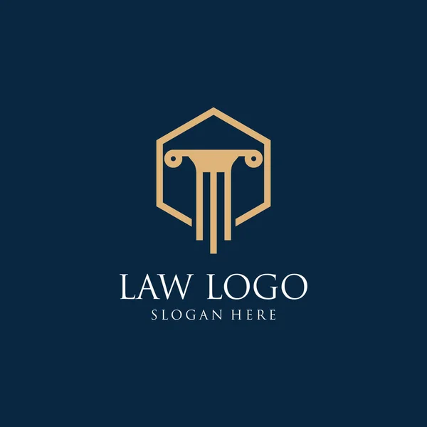 Advogado Logotipo Vetor Ideia Design Com Estilo Criativo —  Vetores de Stock