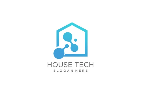 Haus Tech Logo Illustration Modern Kreativ Einzigartig — Stockvektor