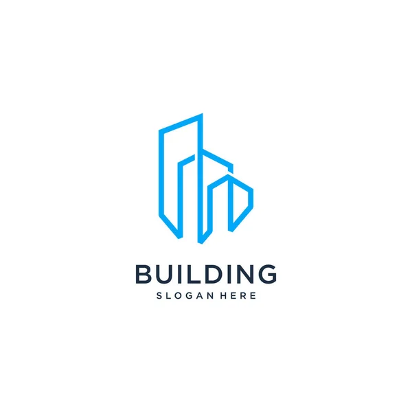 Gebäude Logo Design Idee Mit Modernen Kreativen Einfachen Abstrakten Einzigartigen — Stockvektor