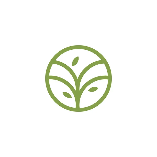 Logotipo Natureza Com Estilo Arte Linha Simples Moderna — Vetor de Stock