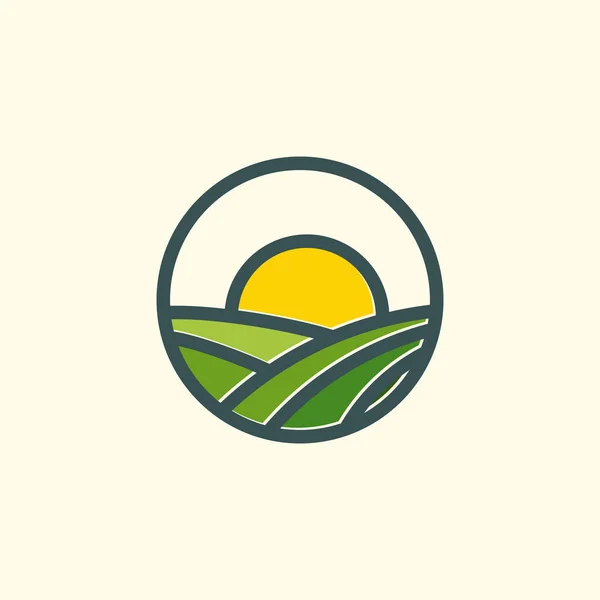 Logotipo Fazenda Natureza Com Estilo Simples Moderno — Vetor de Stock