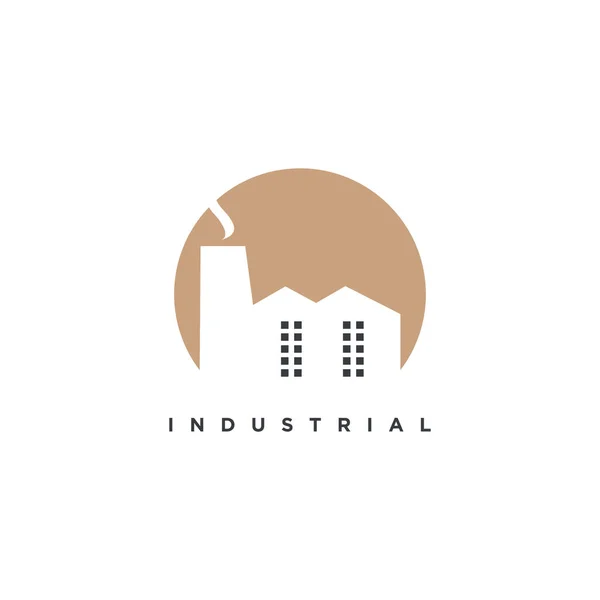 Σχεδιασμός Λογότυπου Βιομηχανικού Κτιρίου Σύγχρονη Δημιουργική Ιδέα — Διανυσματικό Αρχείο