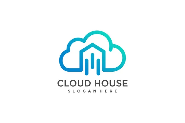 Cloud Logo Design Mit Moderner Kreativer Konzept Idee — Stockvektor