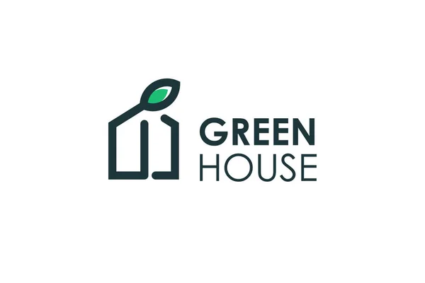 Wektor Logo Green House Nowoczesną Prostą Koncepcją — Wektor stockowy