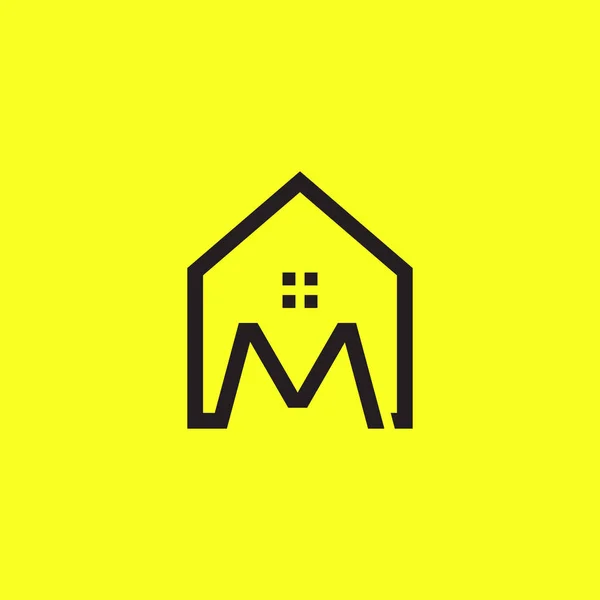 Buchstabe Logo Vektor Mit Kreativer Haus Konzept Design Idee — Stockvektor