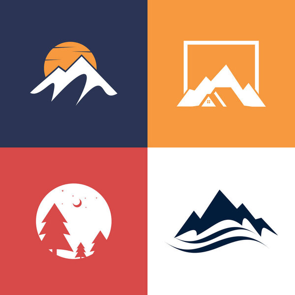 Mountain logo design collection with unique idea