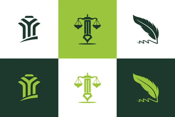 Coleção Elementos Design Logotipo Advogado Para Seu Negócio — Vetor de Stock