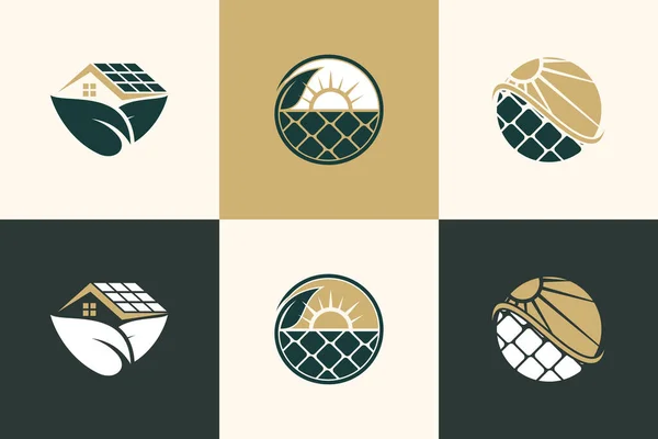 Solar Tech Logo Design Element Kollektion Für Ihr Unternehmen — Stockvektor