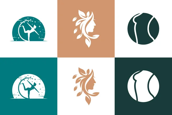 あなたのビジネスのための美しさおよび健康のロゴの設計要素 — ストックベクタ