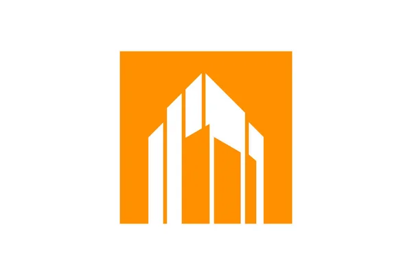 Elementos Diseño Del Logotipo Del Edificio Con Concepto Creativo Estilo — Vector de stock