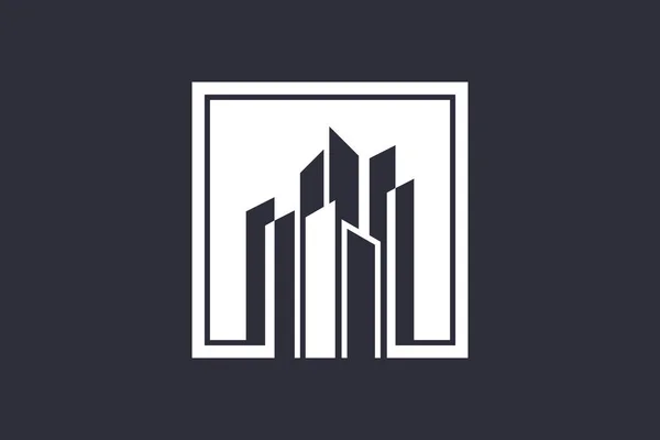 Στοιχεία Σχεδιασμού Λογότυπου Κτιρίου Μοναδικό Στυλ Δημιουργικής Έννοιας — Διανυσματικό Αρχείο