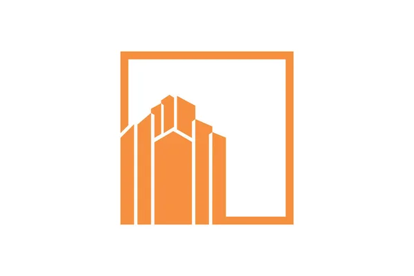 Elementy Projektu Logo Budynku Unikalną Koncepcją Kreatywnego Stylu — Wektor stockowy
