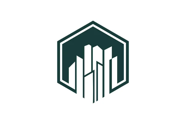 Gebäude Logo Design Elemente Mit Einzigartigen Stil Kreatives Konzept — Stockvektor