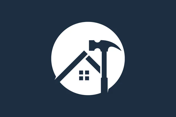 Vetor Logotipo Casa Reparação Com Conceito Exclusivo Premium Vector — Vetor de Stock
