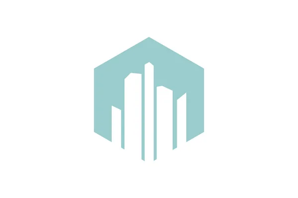 Σχεδιασμός Λογότυπου Κτιρίου Μοναδικό Στυλ Δημιουργικής Έννοιας Premium Vector — Διανυσματικό Αρχείο