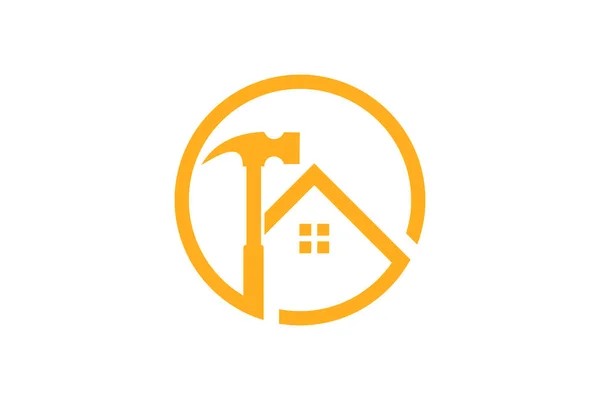 Vetor Logotipo Casa Reparação Com Conceito Exclusivo Premium Vector — Vetor de Stock