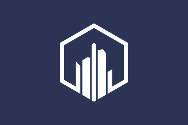 Σχεδιασμός Λογότυπου Κτιρίου Μοναδικό Στυλ Δημιουργικής Έννοιας Premium Vector — Διανυσματικό Αρχείο