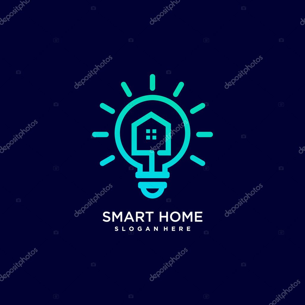 Smart home logo design with modern creative concept idea