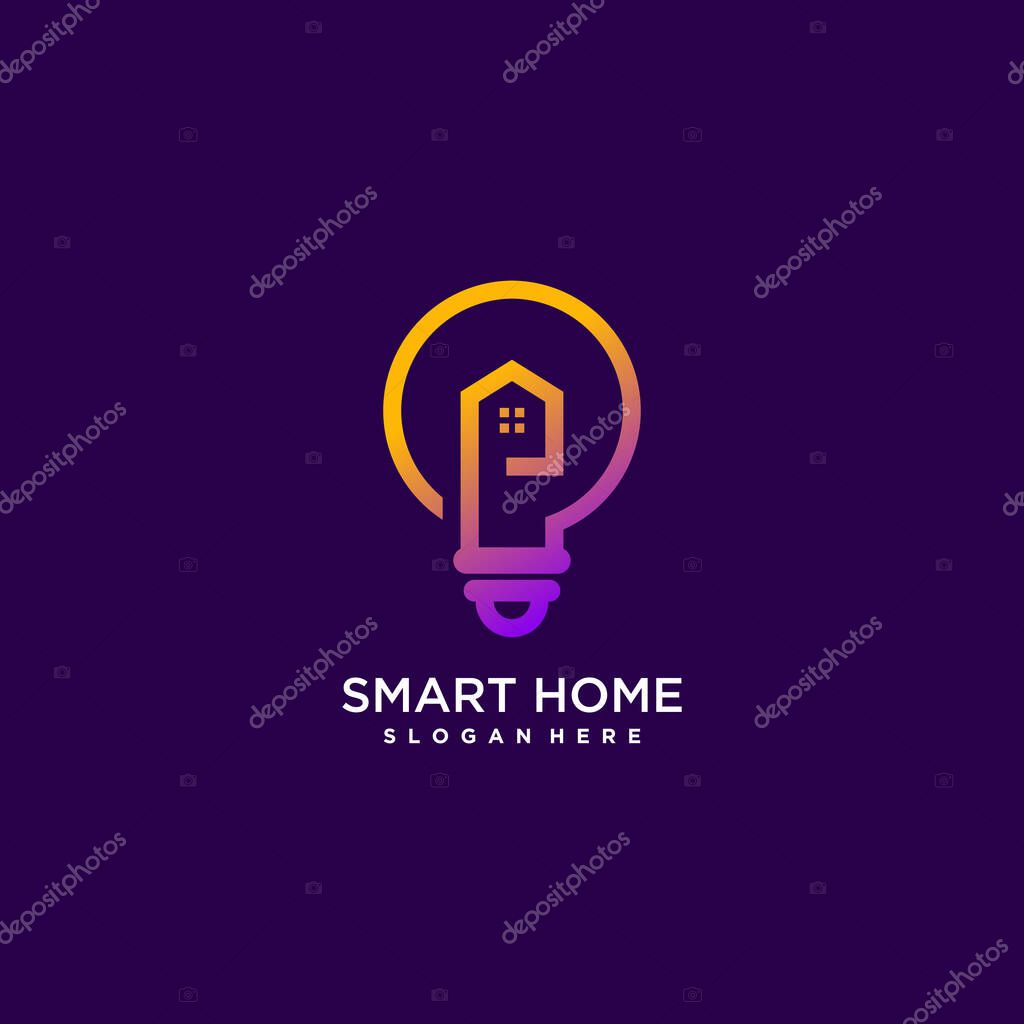 Smart home logo design with modern creative concept idea