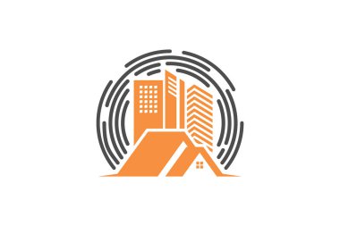 Contruction logo tasarımı benzersiz yaratıcı konsept Premium Vektör