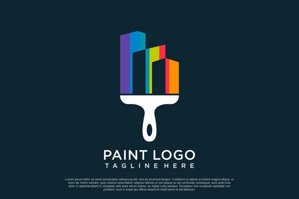 Paint Logo Design Vorlage Mit Kreativem Einzigartigen Konzept Premium Vector — Stockvektor
