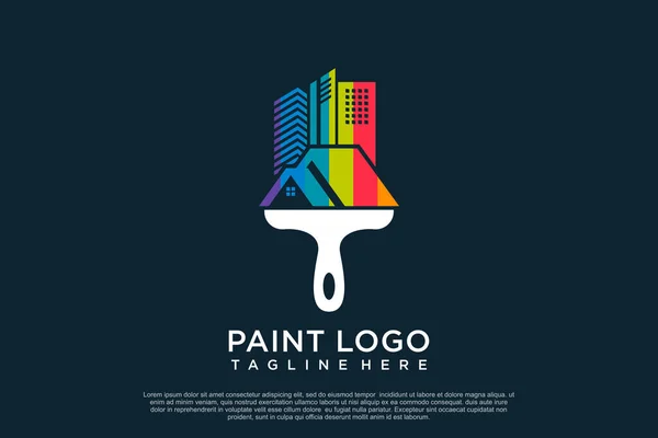 Plantilla Diseño Logotipo Pintura Con Concepto Creativo Único Vector Premium — Archivo Imágenes Vectoriales