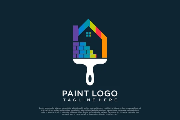 Plantilla Diseño Logotipo Pintura Con Concepto Creativo Único Vector Premium — Archivo Imágenes Vectoriales