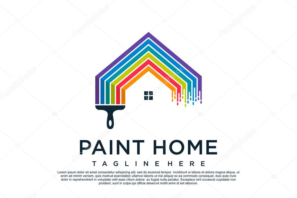 Paint logo design template with creative unique concept Premium Vector