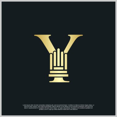 Yaratıcı konsept premium vektörlü yasal sütun logosu dizaynı parafları