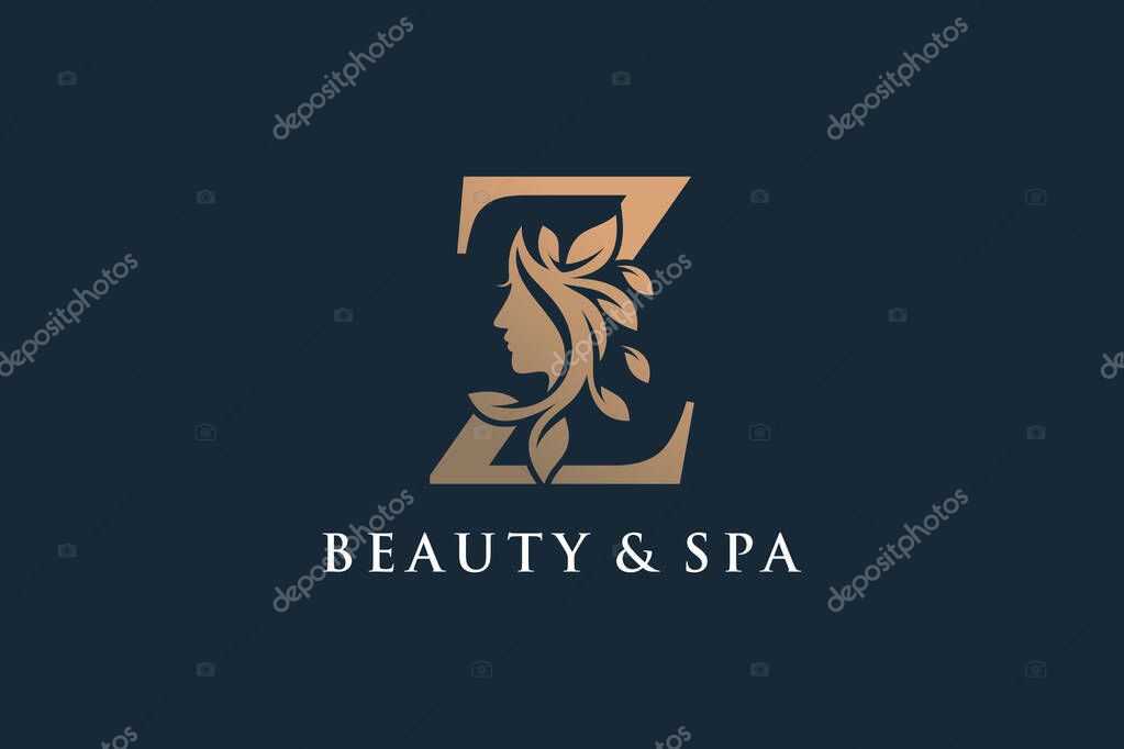 Letter logo with beauty creative concept style Premium Vector