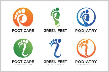 Podiatri Refleksoloji logo tasarımını eşsiz bir konsept olan Premium Vektörünü ayarla