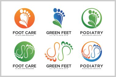 Podiatri Refleksoloji logo tasarımını eşsiz bir konsept olan Premium Vektörünü ayarla