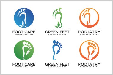 Podiatri Refleksoloji logo tasarımını eşsiz bir konsept olan Premium Vektörünü ayarla