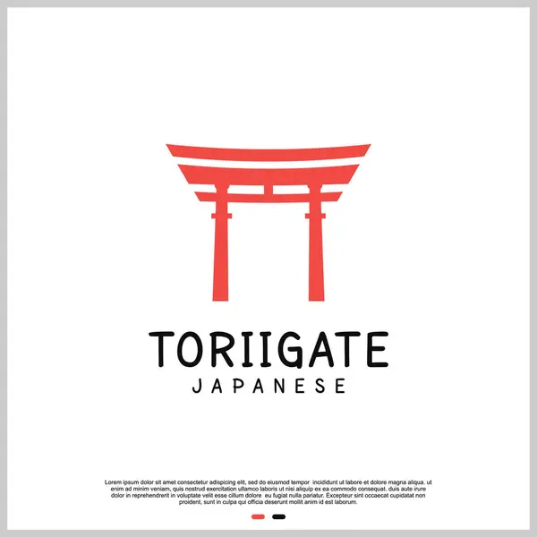 stock vector Japanese torii gate logo design template with creative concept Premium Vector