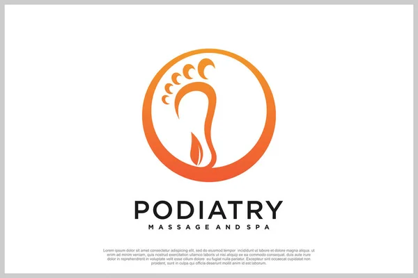 Stock vector Reflexology logo design with podiatry and foot clinic unique concept Premium Vector