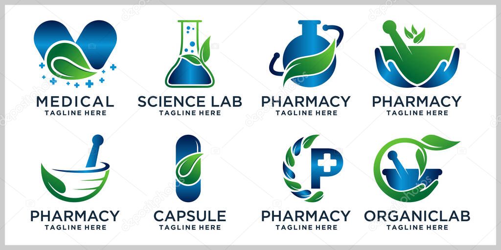 Medical health logo design templates unique concept with creative Premium Vector