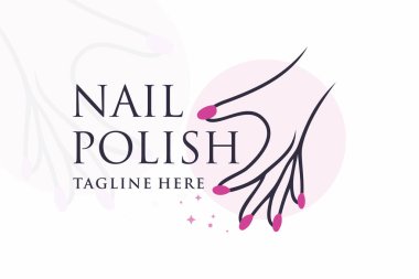 Manikür tırnakları Güzellik Logosu Sanat Premium Vektörü