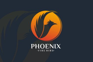Phoenix ateş kuşu logosu eşsiz konsept Premium Vektör Bölüm 1