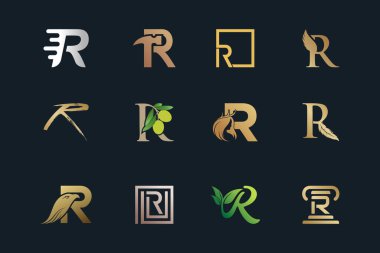 İlk eşsiz stil Premium Vektörü için bohça harfi logo tasarımını ayarla