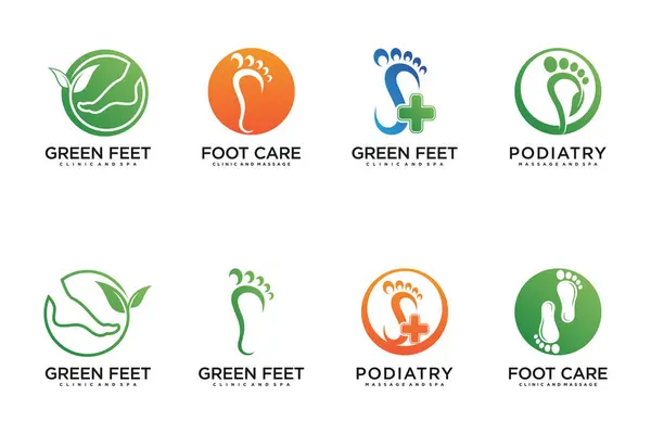 Stock vector Set Podiatry location logo design unique with modern style